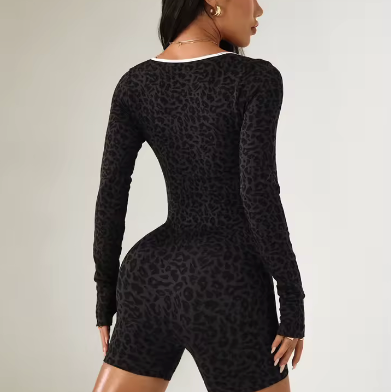 Combinaison de yoga léopard