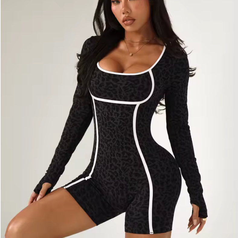 Combinaison de yoga léopard