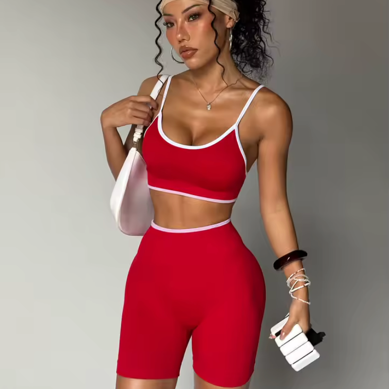 Ensemble de yoga rouge