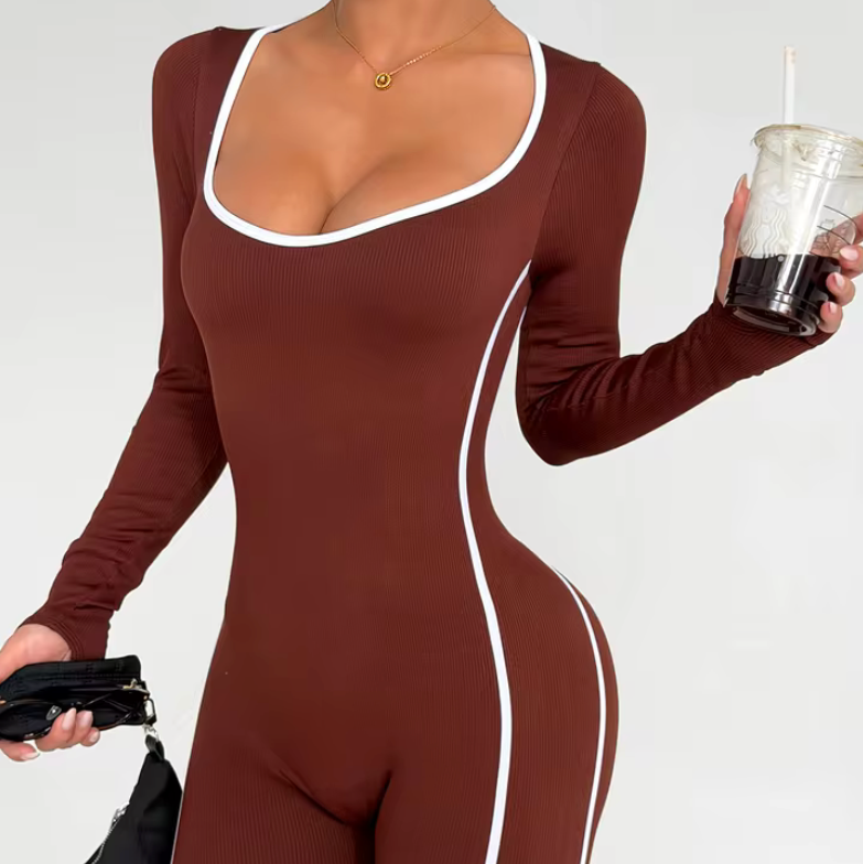 Combinaison de yoga marron